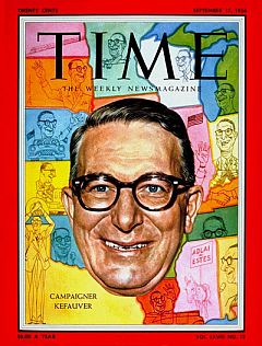 Time cover in Sept 1956 as the Stevenson-Kefauver ticket sought the White House.