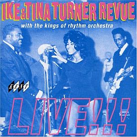CD cover captures happier days of 1960s & 1970s 'Ike & Tina Turner Revue'. Ike at right. Click for CD.