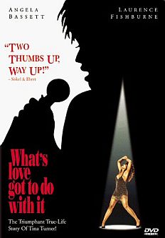 DVD cover for 1993 film about Tina Turner -- with Angela Bassett as Tina. Click for DVD.