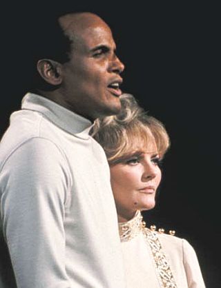 Harry Belafonte with Petula Clark on her 1968 TV show.
