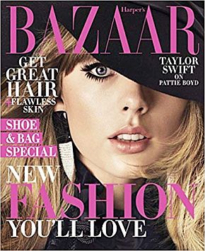 August 2018. Taylor Swift, cover of Harper's Bazaar with story, 'Taylor Swift on Pattie Boyd'. Click for copy.