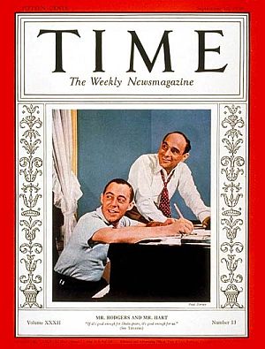 Richard Rodgers and Lorenz Hart on the cover of Time magazine, September 26, 1938.