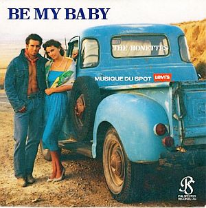 Co-stars of the famous 1989 Levis’ jeans TV ad, featuring “Be My Baby” as soundtrack. Click for that video & commentary.
