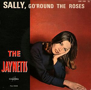 The Jaynetts hit, "Sally Go Round The Roses," featuring French record jacket w/ anonymous model. Click for digital.