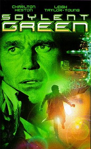 Cover of a VHS edition of the 1973 film, "Soylent Green".