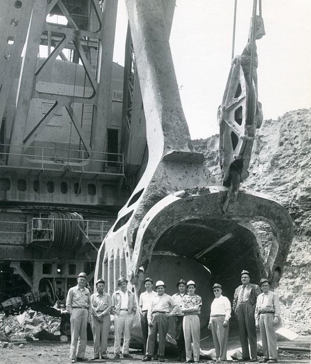 The Tiger shown during a 1950s field tour. This shovel first began its work in Harrison County, Ohio in 1944, moving on to other coal fields in Ohio through the 1970s.