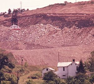 "GEM of Egypt" shovel stripping hillsides near Morristown, Ohio, north of I-70, 1973-74. EPA Documerica.