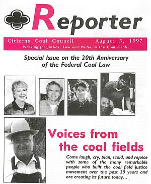 “Special Issue on the 20th Anniversary of the Federal Coal Law,” Citizens Coal Council, Aug 3, 1997. Click for PDF.