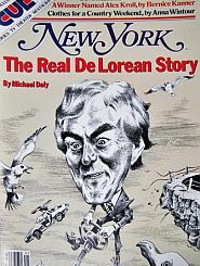 Nov. 1982. New York magazine cast DeLorean in unflattering story. 