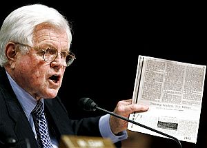 Senator Ted Kennedy, shown here in another Senate proceeding, had his committee staff compile a report on the Crandall Canyon mine collapse in Utah.