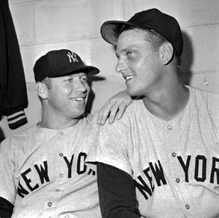 Oct 14, 1964: Mickey Mantle and Roger Maris in locker room following Game 6 of World Series with the St. Louis Cardinals in which they hit back-to-back home runs.