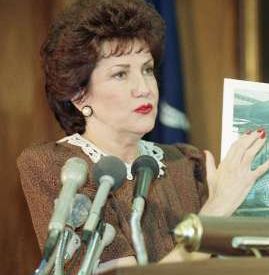 U.S. Secretary of Labor, Elizabeth Dole, shown at another event, would issue OSHA’s April 1990 report to the President on the Phillips explosion.