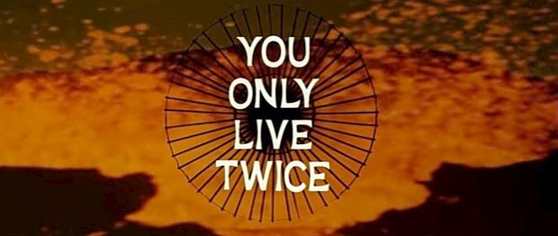 One of the opening title screens for the 1967 James Bond film, “You Only Live Twice,” during which the Nancy Sinatra title song is played over the opening credits and film’s set up.