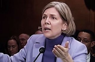 February 2005. Elizabeth Warren testifying before Senate Banking Committee on bankruptcy reform bill and tangling with then committee chairman, Sen. Joe Biden.