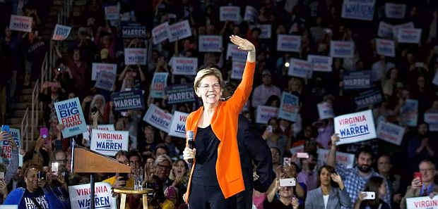October 2019. Senator Elizabeth Warren at a Norfolk, Virginia campaign event. Photo, Zach Gibson.