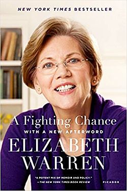 Paperback edition of Warren’s 2014 memoir, “A Fighting Chance.” Click for copy.