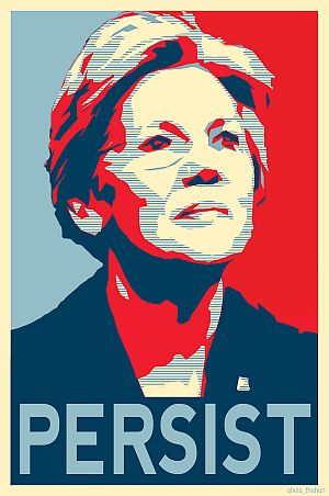 A poster sample of some of the “neverthelss-she-persisted” material that followed Senator Warren’s Senate rebuke of February 2017.