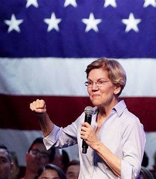 Elizabeth Warren campaigning, U.S. News/Matt York/AP.