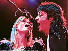 May 1976. Linda & Paul performing at Wings concert, Madison Square Garden, New York.