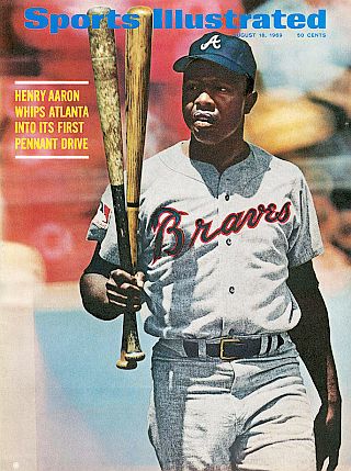 August 1969: “Henry Aaron Whips Atlanta Into Its First Pennant Drive,” Sports Illustrated. Click for custom poster.