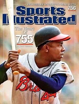 July 2007 Sports Illustrated cover featuring Henry Aaron & related home run stories. Click for canvas wall print of this cover.