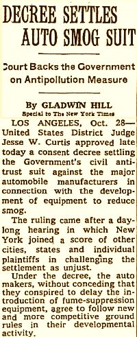 October 1969 NY Times story on the smog decree’s final approval.