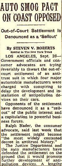 September 1969 New York Times story on proposed consent decree.