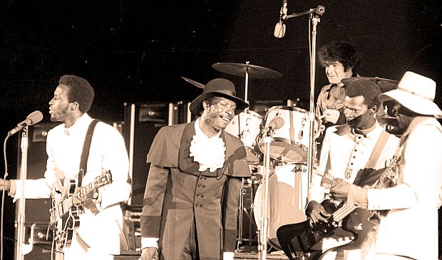 The Chambers Brothers performing in the 1960s. The group had many appearances in the popular concert venues and clubs of that era, among them the Fillmore (East and West), the Hollywood Bowl, The Electric Factory (Phila., PA), and others.