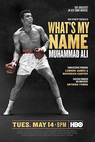 Promotional poster for HBO’s 2-part, 2019 documentary film, “What’s My Name: Muhammad Ali.” Click for film.