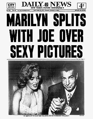 Oct 5, 1954. Some of the press coverage that followed the “subway grate” photo shoot and resulting separa-tion and later divorce between Joe and Marilyn. 