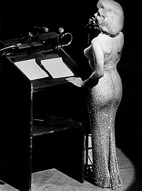 May 19, 1962. Marilyn Monroe sings “Happy Birthday, Mr. President” at JFK gala at Madison Square Garden.