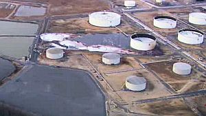 Feb 23, 2012. Tank failure (center) at PBF Energy refinery, Paulsboro, NJ. Photo, Sky Truth.
