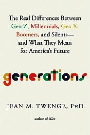 Jean Twenge’s 2023 book, “Genera-tions,” (Gen Z, Millennials, Boomers, et al). Click for copy.