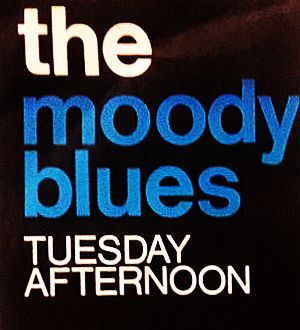 Portion of the 45 rpm record sleeve for Moody Blues’ 1968 hit single, “Tuesday Afternoon.” Click for single. 