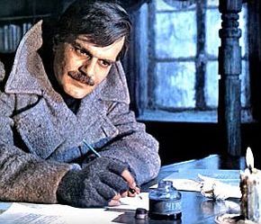 Yuri Zhivago, working on his poetry at night during his and Lara’s hide out at Varykino.