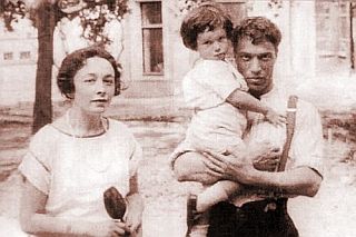 Later photo of Pasternak with first wife, Evgenia, and son, Yvgeny. 