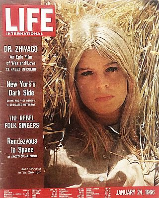 January 1966. “Doctor Zhivago” received a generous 12- page photo spread in Life magazine editions, with Julie Christie featured on the cover of its international edition.
