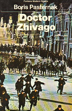 1972 Fontana paperback cover for Doctor Zhivago uses Moscow massacre scene from 1965 Zhivago film.
