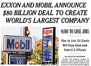 Dec 1998: Portion of New York Times front-page story on the announcement of the Exxon-Mobil merger.