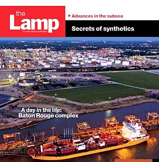 A 2012 edition of Exxon's internal magazine, "The Lamp," offering a story profiling the Baton Rouge refinery.